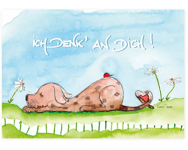 Postkarte. Glücksbotschaften / Ich denk an dich / Quer
