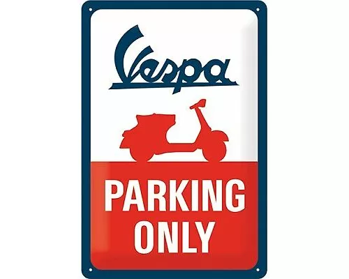Blechschild. Vespa / Parking Only