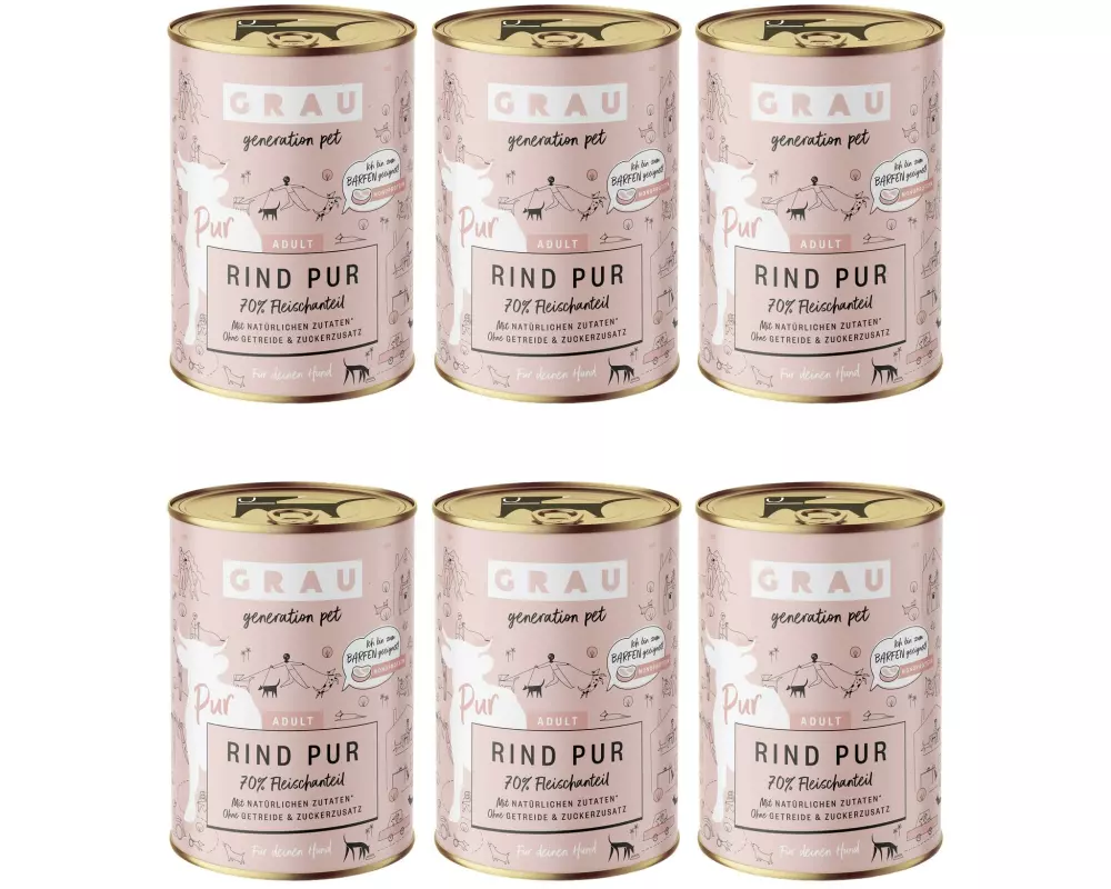 Grau Nassfutter Rind Pur 6 x 400 g