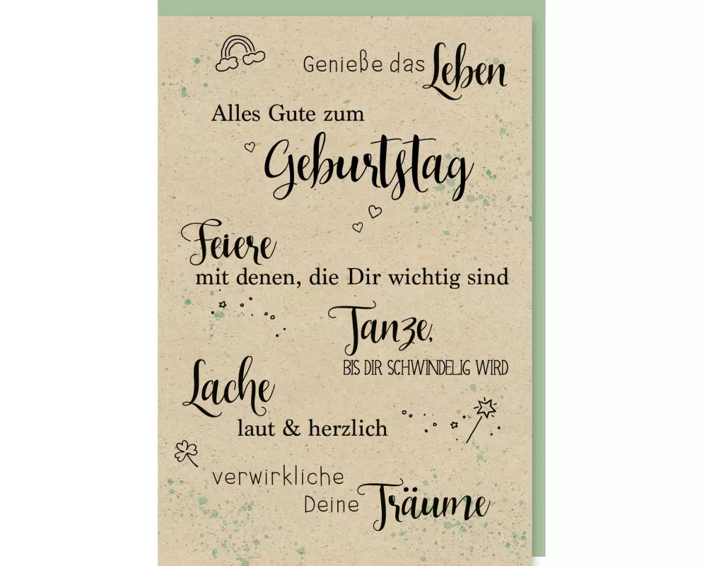 Braun + Company Geburtstagskarte Leben, Geburtstag, Lache 11.5 x 17 cm