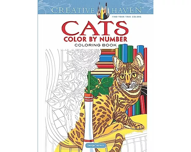 Creative Haven Cats Color by Number Coloring Book