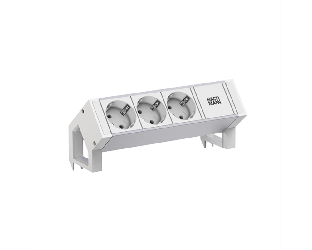 BACHMANN DESK2 ALU WHITE 3xCEE7/3 0,2m GST18 RAL9010