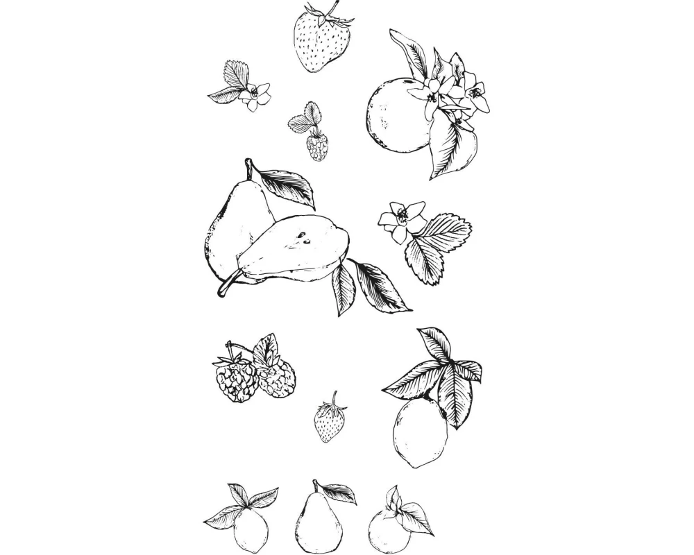 Sizzix Stempel Set Schablone Früchte 19er-Pack