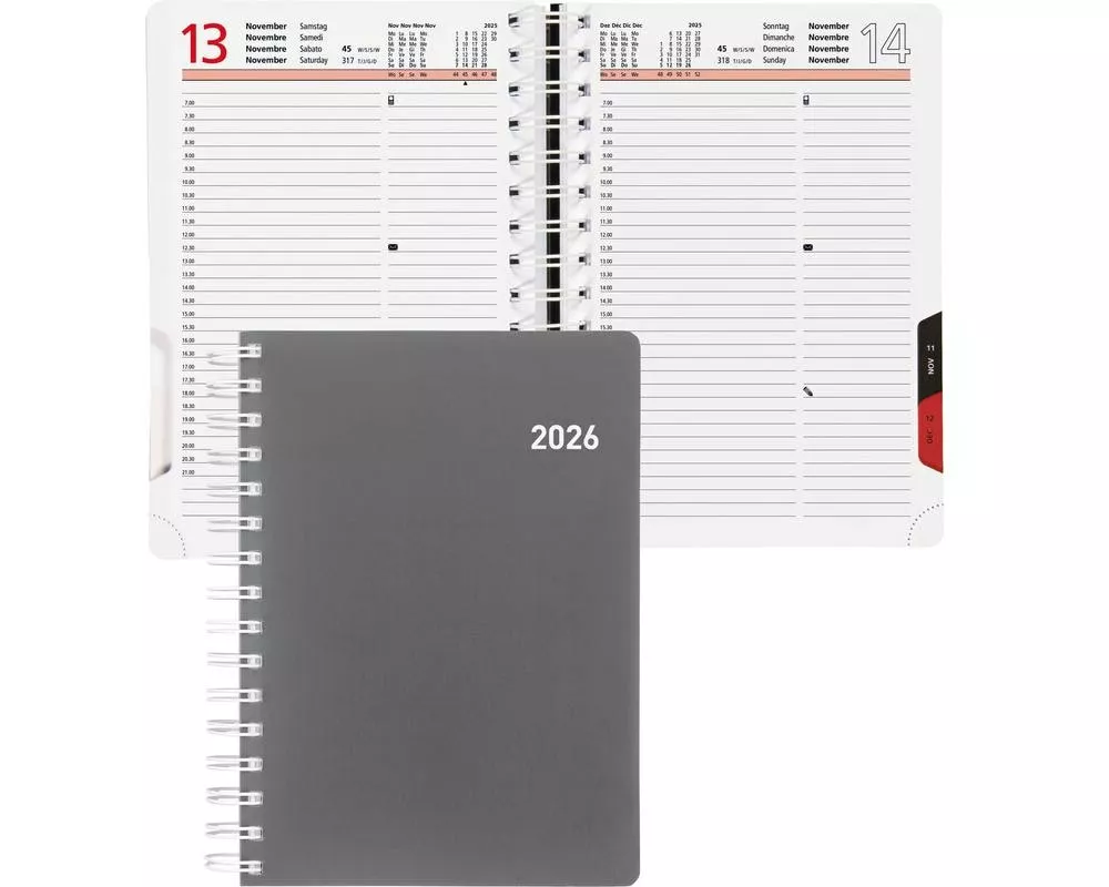 Biella Geschäftsagenda Registra plus Wire-O 14.5 x 20.5 cm