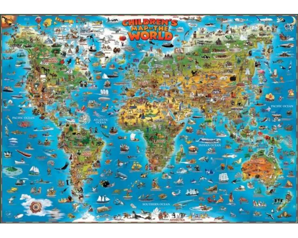 World children's map wall map laminated