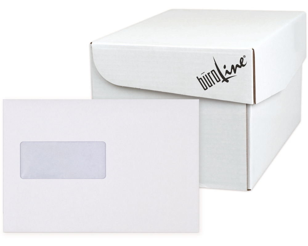 BÜROLINE Couvert m/Fenster links C5 104742 100g, weiss 500 Stück