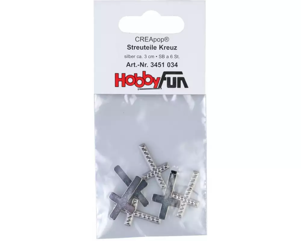 HobbyFun Streudeko Kreuz 6 Stück