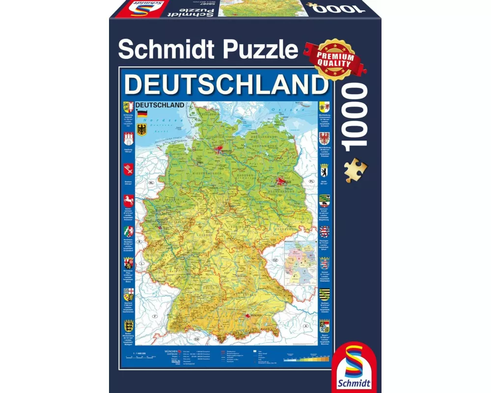 Deutschlandkarte, 1.000 Teile Puzzle