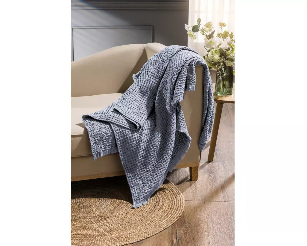 Nobilium Decke Manuela 170 x 130 cm, Stahlblau