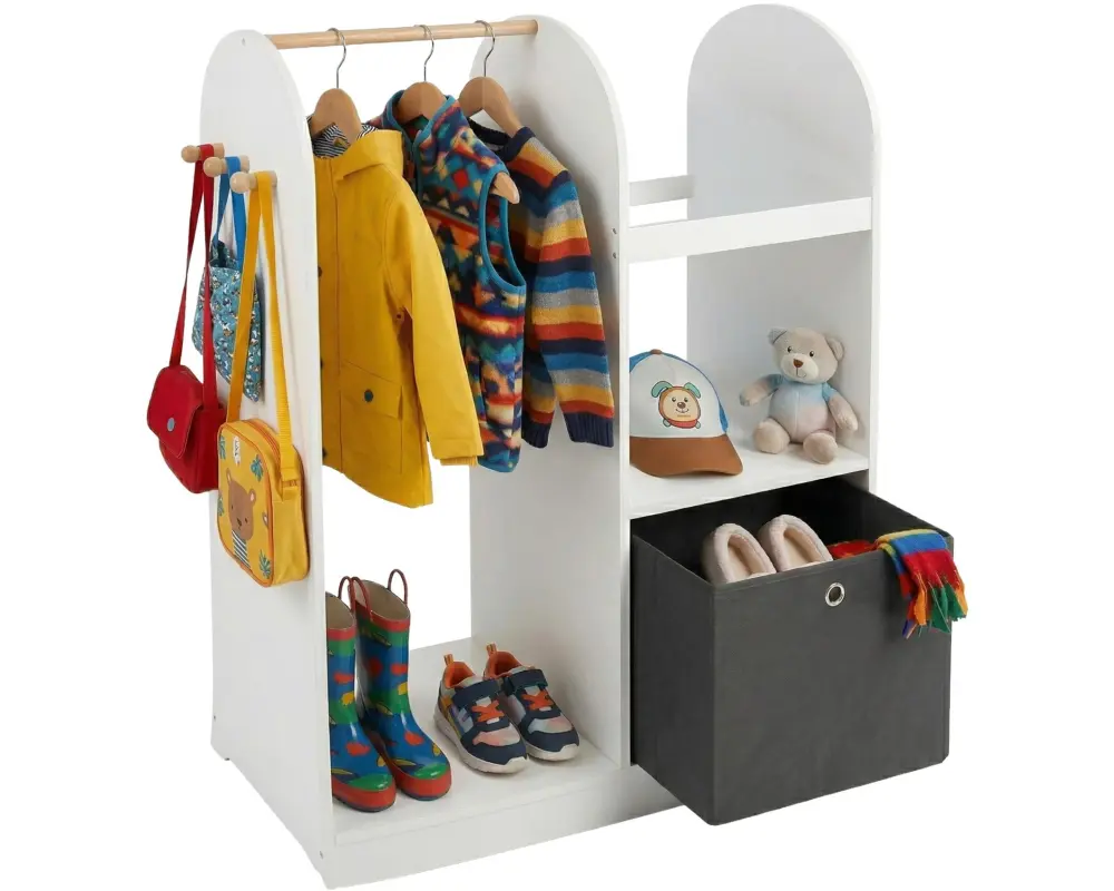 relaxdays Kindergarderobe mit Stoffbox