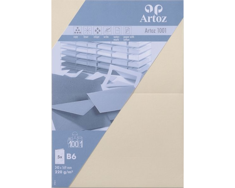 ARTOZ Karten 1001 B6 107362262 220g, chamois 5 Blatt