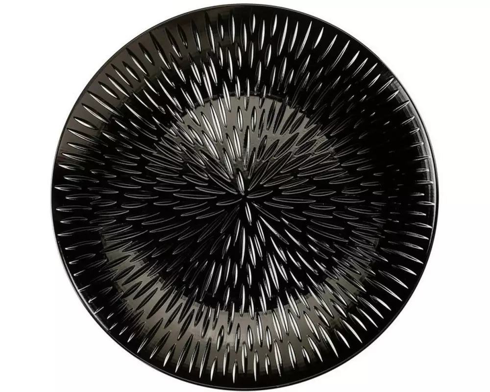 INGES CHRISTMAS DECOR Weihnachtsteller mit Strahlenmuster 33 cm, Silber