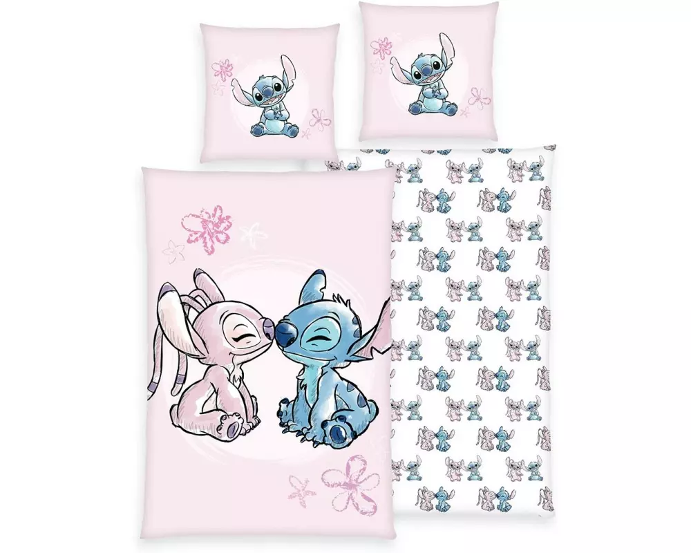 Herding Kinder Bettwäschegarnitur Disney Stitch, 65/100+160/210 cm