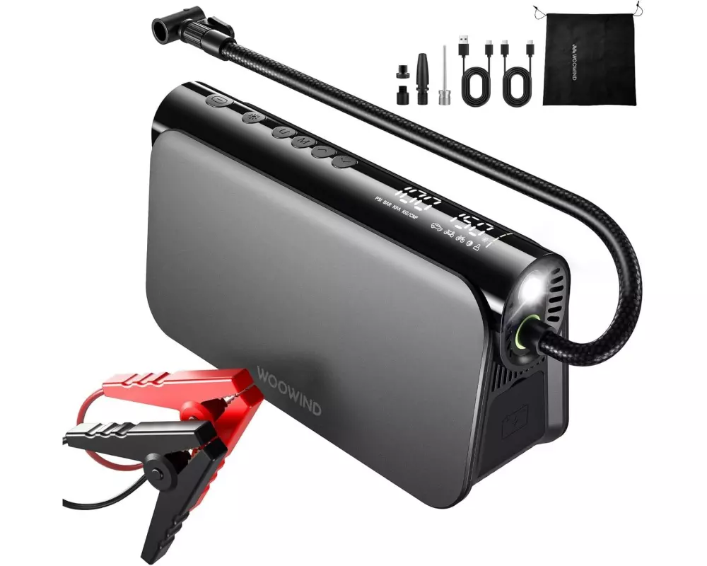 Woowind 3-in-1 Luftpumpe Bora Plus, 2-150 PSI, 65 W