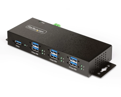 StarTech.com 5G7AINDRM-USB-A-HUB Schnittstellenhub USB 3.2 Gen 1 (3.1 Gen 1) Type-B 5000 Mbit/s Schwarz