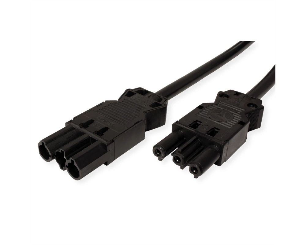 BACHMANN Geräteverlängerung GST18-3 Stecker/Kupplung, Halogenfrei, schwarz, 2 m