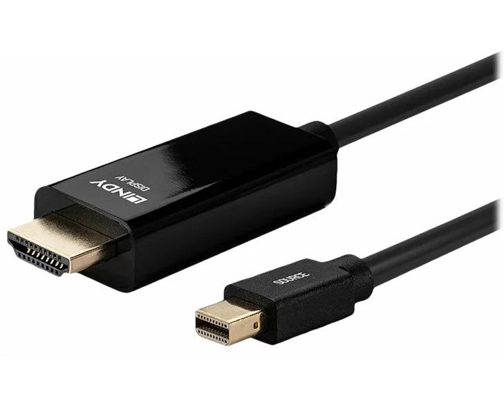 LINDY Video Cable, MiniDP-HDMI M-M, 3m, black, 4K30, DP passive