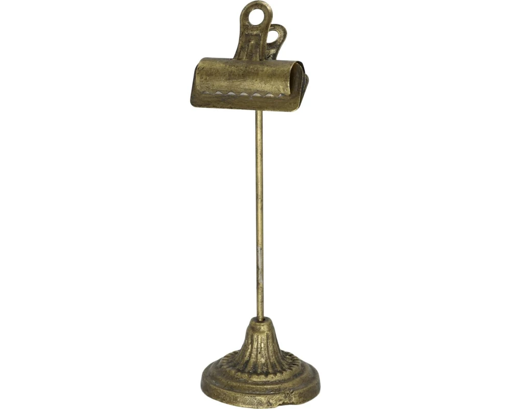 Chic Antique Tischkarte mit Clip Antikmessing, 26 cm