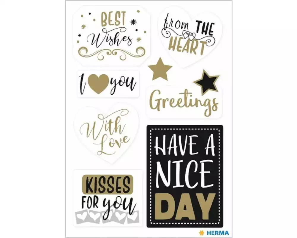 Herma Stickers Motivsticker Best Wishes, 2 Blatt