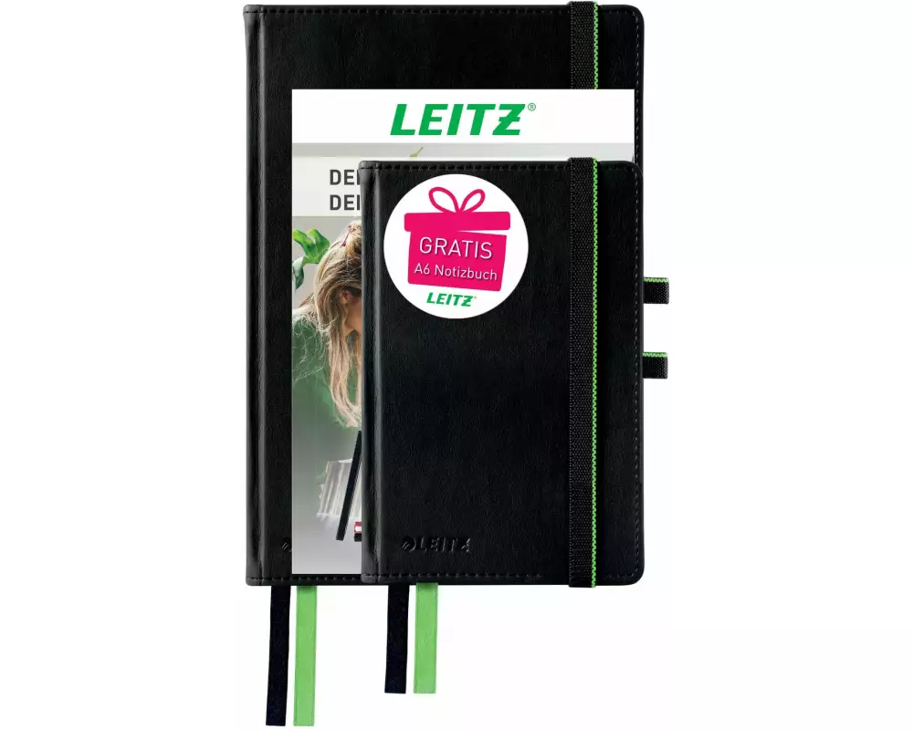 Leitz Notizbuch Complete A5 + Notizbuch A6 Kariert, Schwarz