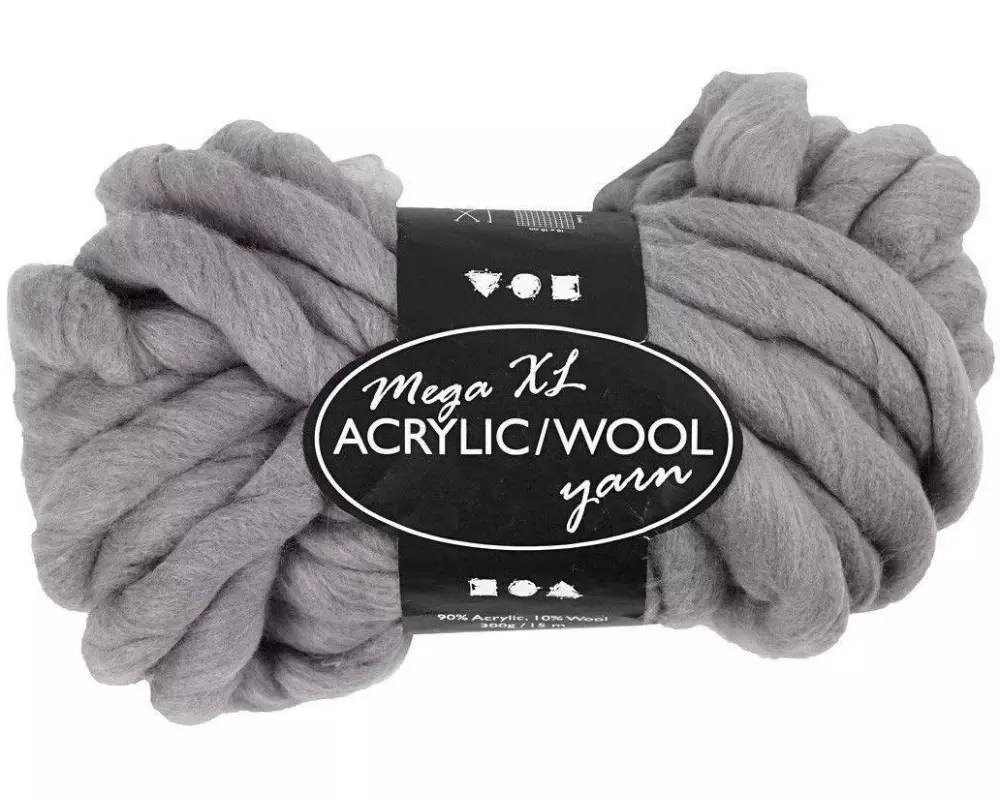 Creativ Company Wolle Acryl XL 15 m Grau