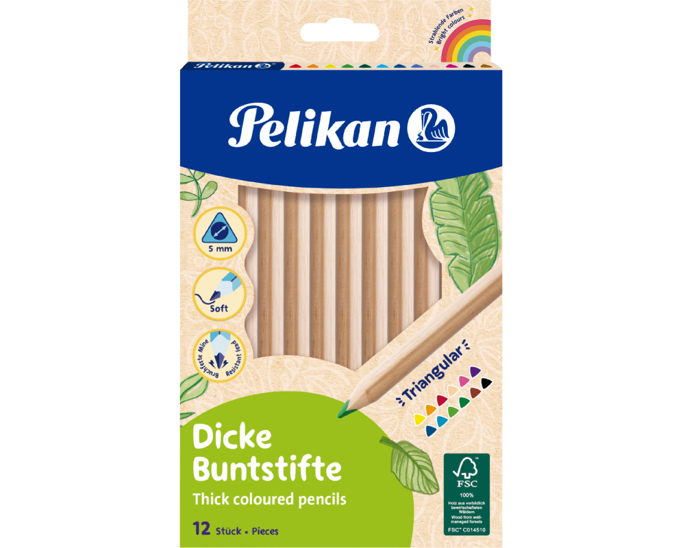 PELIKAN Buntstifte natur 4mm 700047 12 Farben