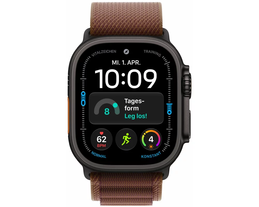 APPLE Watch Ultra 4 GPS + Cellular 49mm Black Titanium Case with Burgundy Alpine Loop S