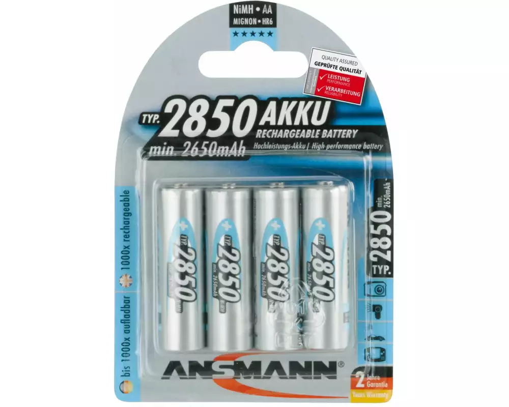 Ansmann Akku Typ 2850 NiMH AA 2850 mAh, 4 Stück