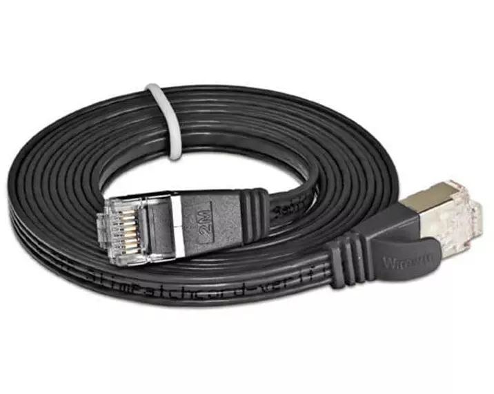SLIM Slimpatchkabel RJ-45 - RJ-45, Cat 6, STP, 1.5 m, Schwarz
