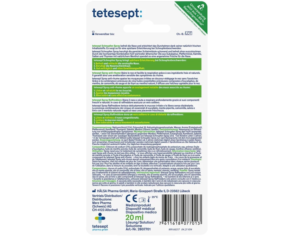 tetesept Schnupfen Spray 20 ml