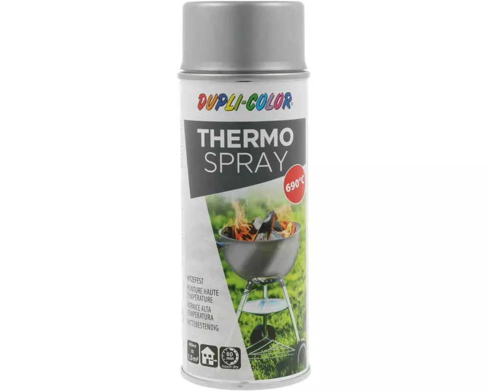 DUPLI-COLOR Hitzebeständige Sprühfarbe Thermo Spray Silber, 400 ml