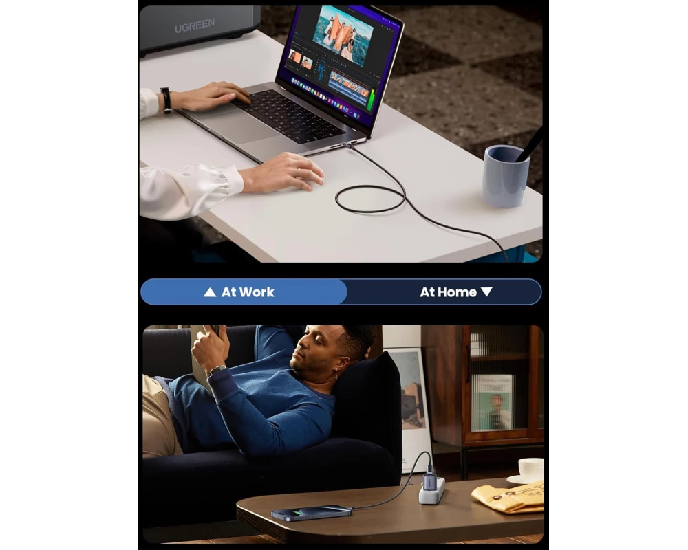 UGREEN Cable USB-C to USB-C, 240W 45067 PD,1m,Fast Charging ,Gray