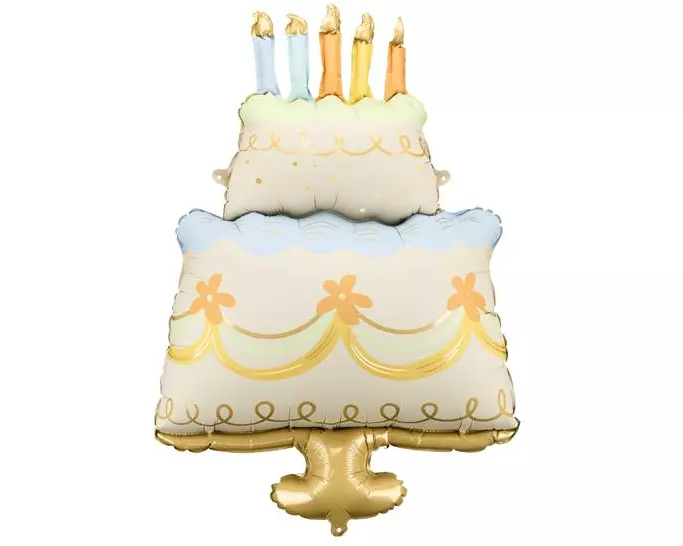 Partydeco Folienballon Kuchen, 55 x 75 cm, 1 Stück