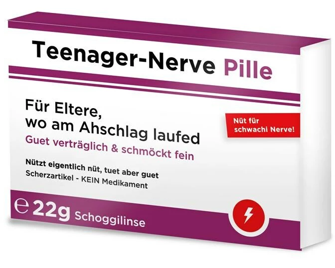 Trend Import Scherztabletten Teenager-Nerve-Pille 22 g, aus Schokolade