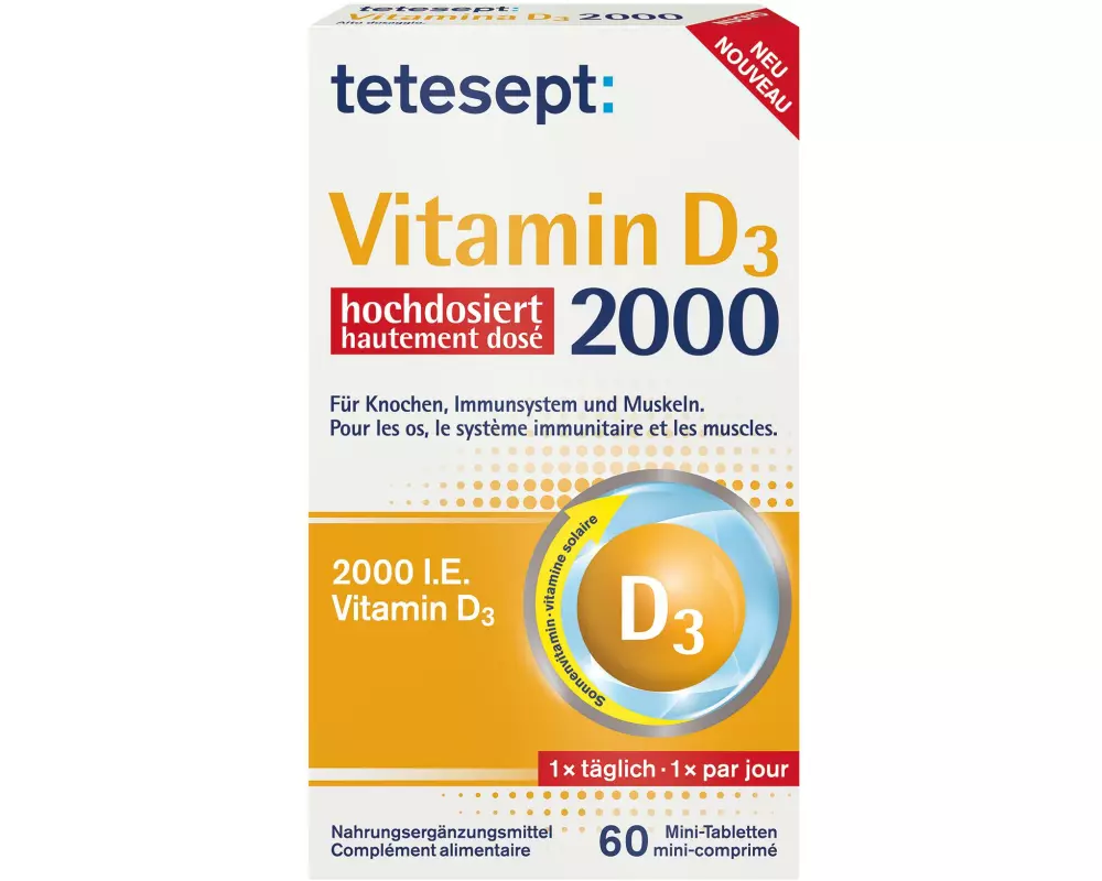tetesept Vitamin D3 2000 hochdosiert 60 Minitabletten