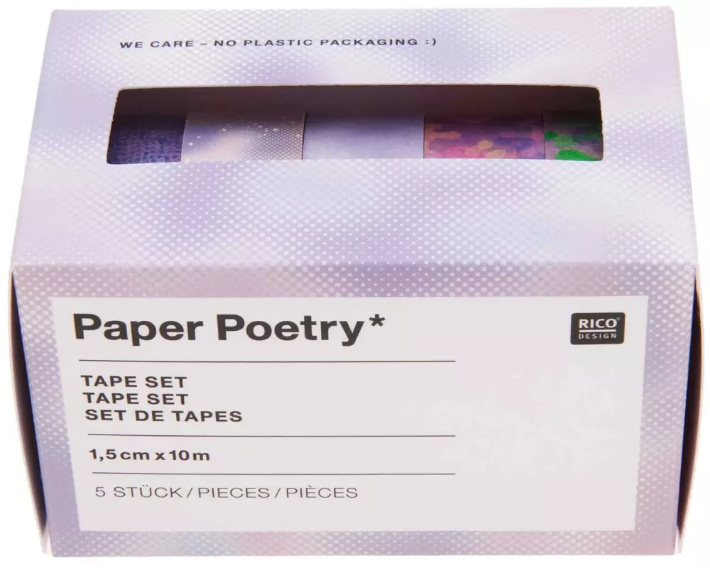 Rico Design Washi Tape Transformation 5 Stück, Lila, 10 m