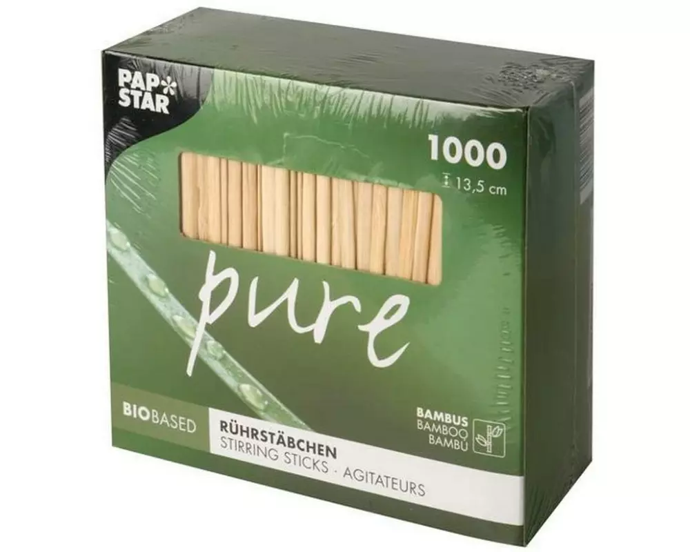 Papstar Einweg-Rührstäbchen PURE 13.5 cm 1000 Stück Beige