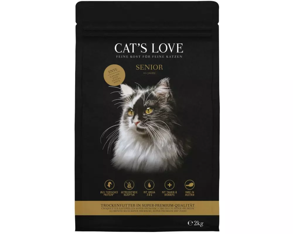 Cat's Love Trockenfutter Senior Ente, 2 kg