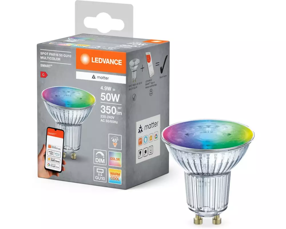 Ledvance SMART+ Matter Spot Multicolor 4.9W 827-865 GU10