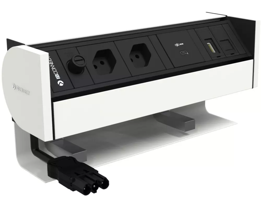 IB Connect Tischsteckdosenleiste Prisma 2xT13 USB C-60 1xCat6 HDMI, Ws