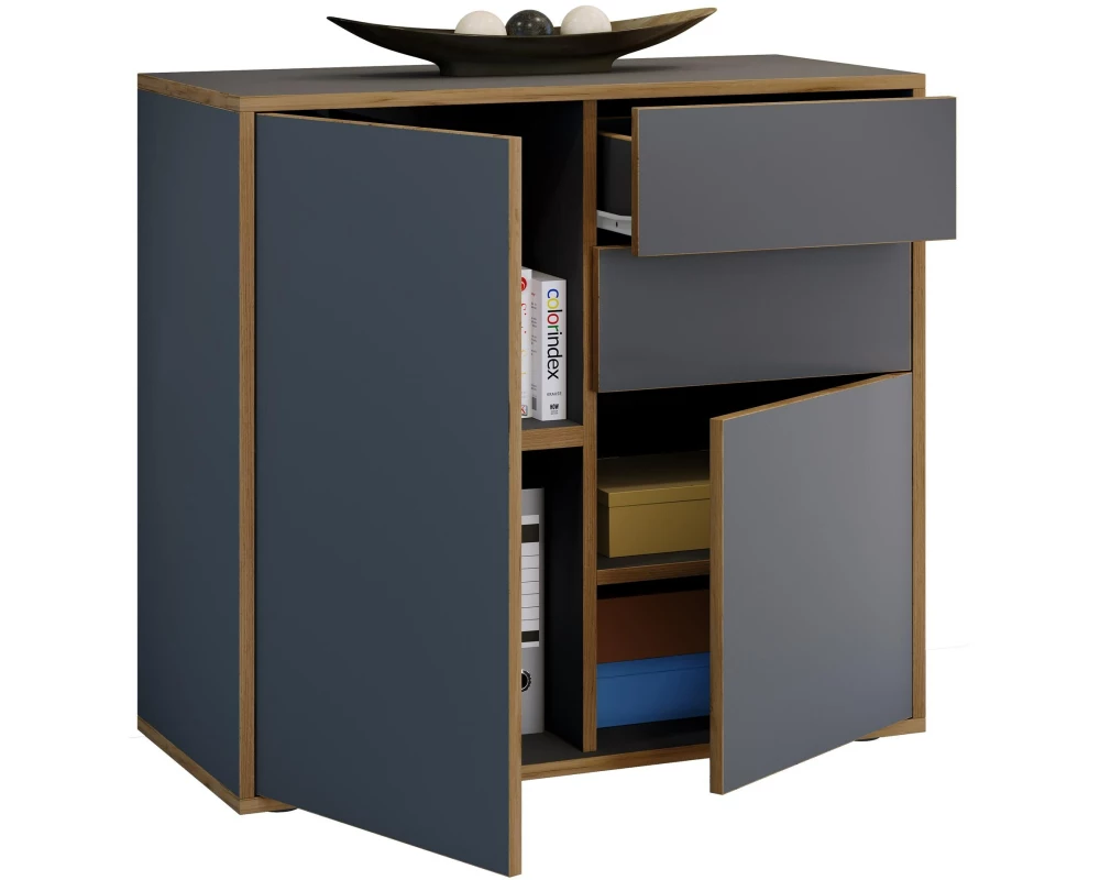 VCM Kommode Salia B80 79 x 74 cm, Braun/Grau