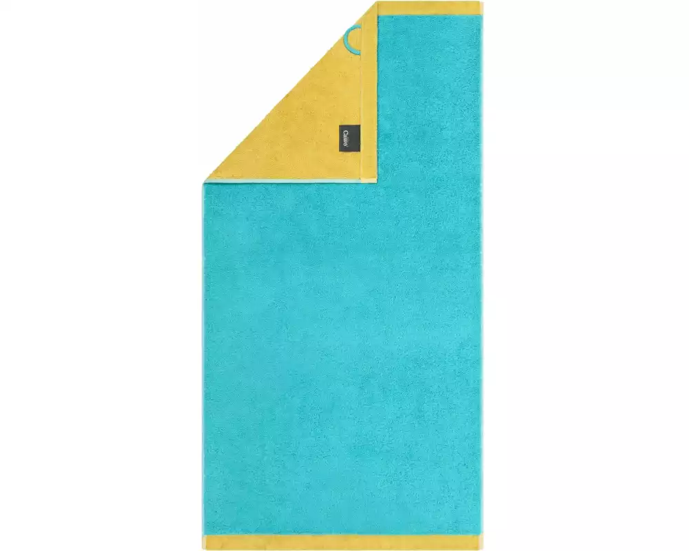 Cawö Handtuch Lifestyle Splash 50 x 100 cm, Türkis/Apricot