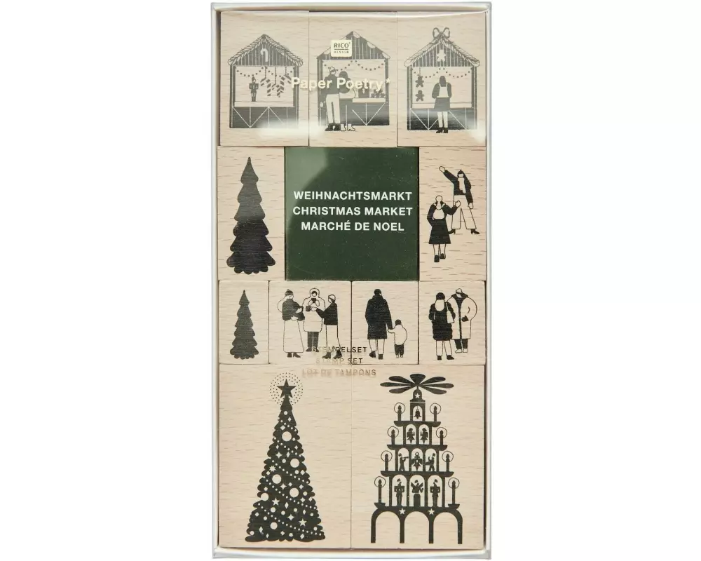 Rico Design Stempelset Weihnachtsmarkt 11 Stück