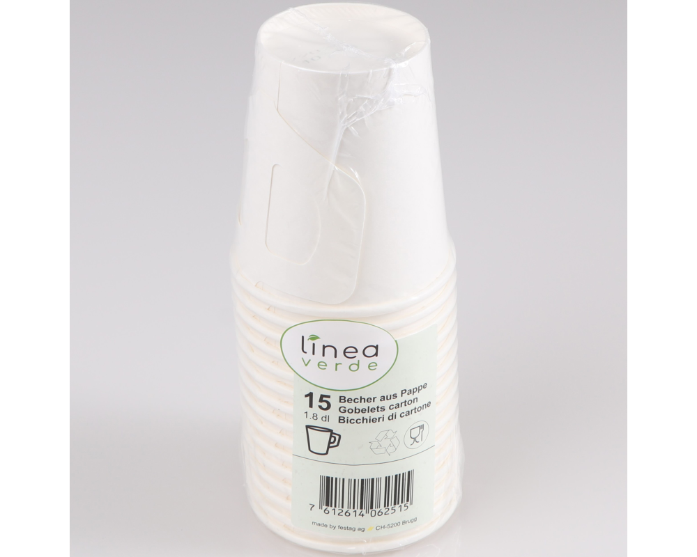 ELCO Pappbecher mit Henckel 1.8dl 18000615-001 weiss, 15Stk.