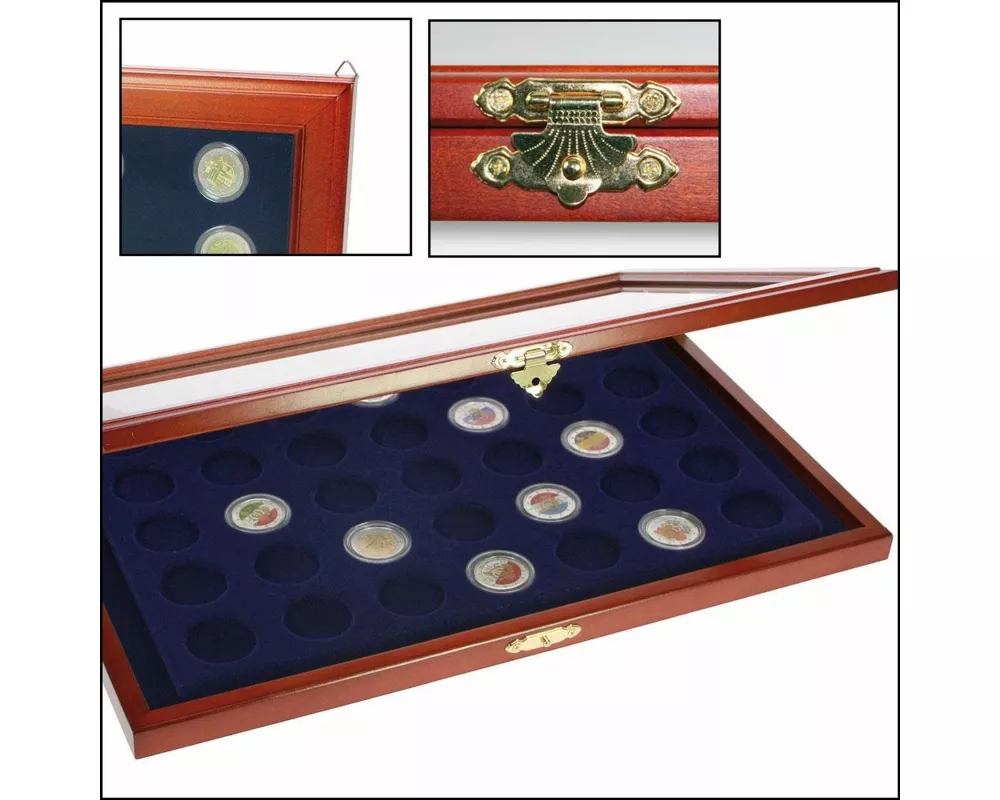 Münzen-Vitrinen für 2-Euro-Münzen in Kapseln