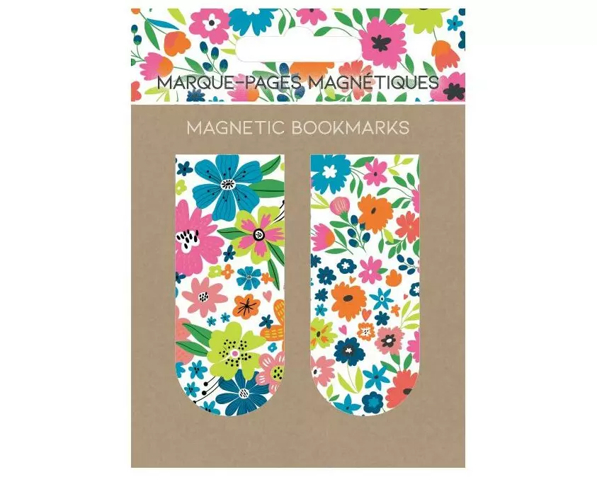 Cart Lesezeichen Blumen Mehrfarbig, 2 Magnete