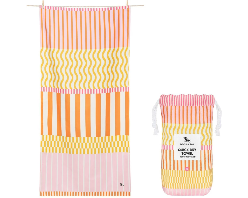 Dock & Bay Strandtuch Lemonade Waves 200 cm x 90 cm, Gelb, Orange