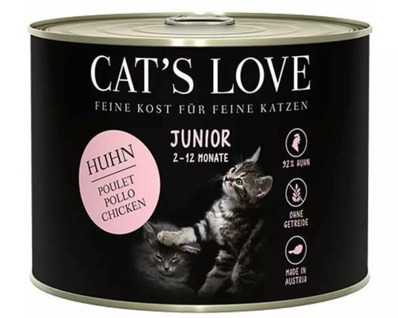Cat's Love Nassfutter Junior Huhn Pur, 200 g