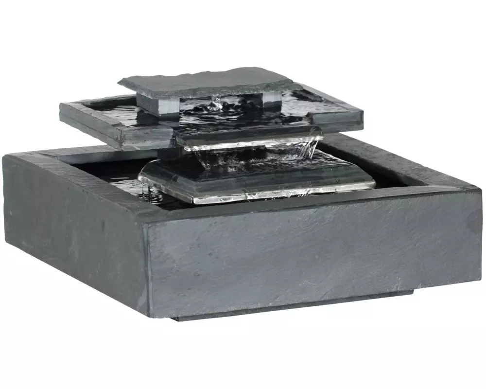 CLIMAQUA Zimmerbrunnen Shonai aus Naturschiefer, 21 cm