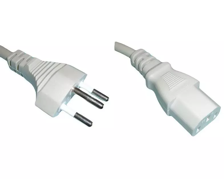 Diggelmann Netzkabel 5 m C13 - T12, Weiss